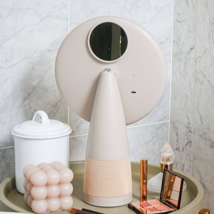 Glow Plus - Large Makeup Mirror & Bluetooth Speaker.