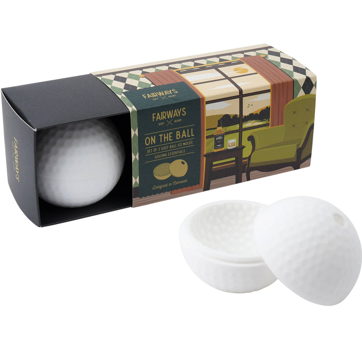 Fairways Set of 2 Golf Ball Ice Moulds In Gift Box