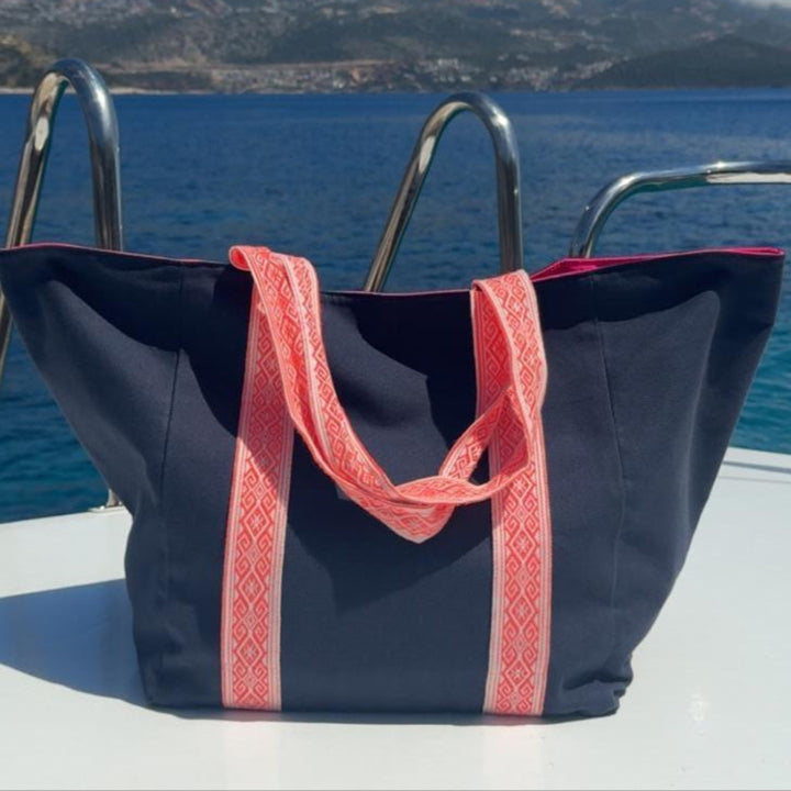LARGE NAVY TOTE BAG