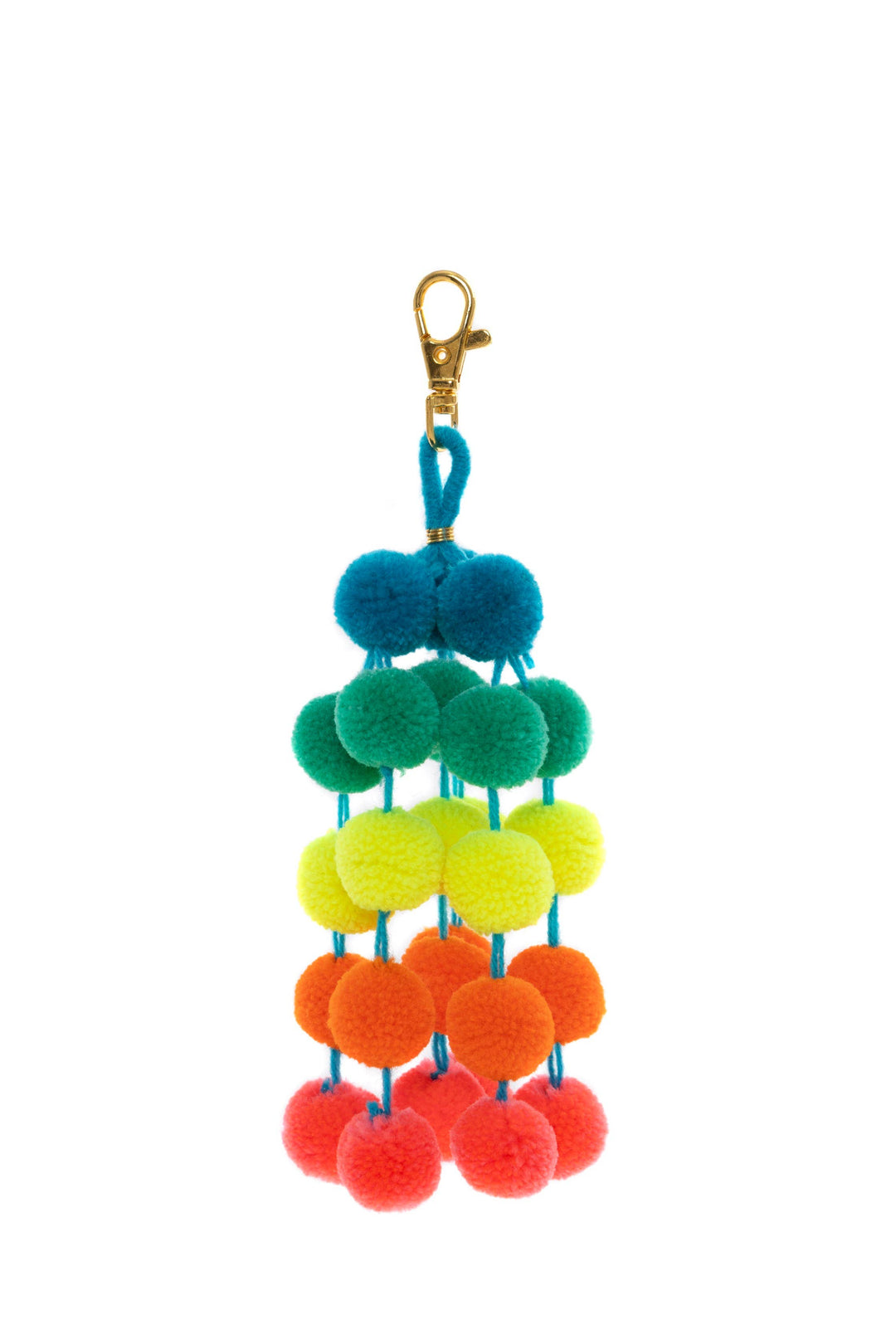 Bright Pom Pom Mini Clip Ombre Bag Charm