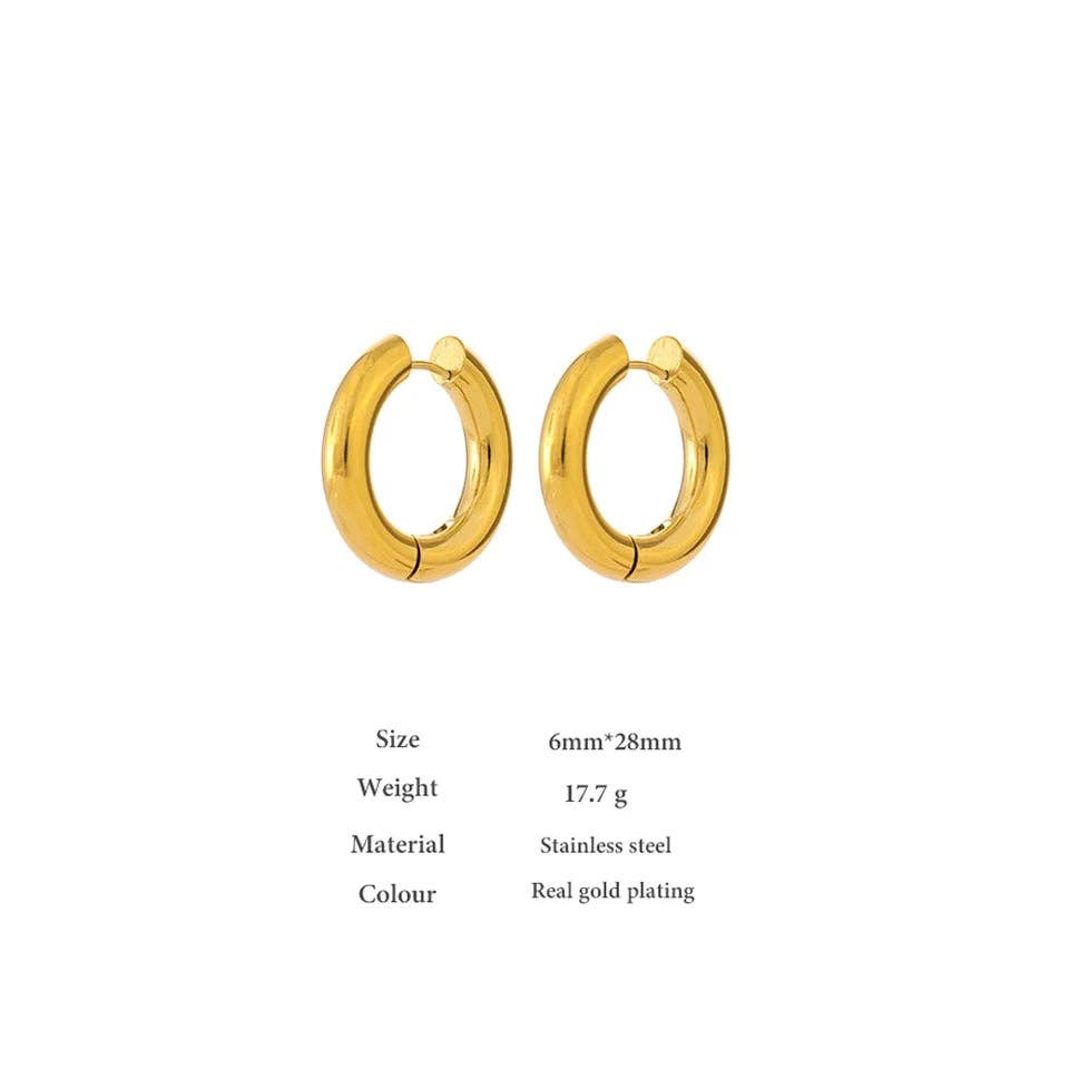 Chunky Gold Hoop Earrings