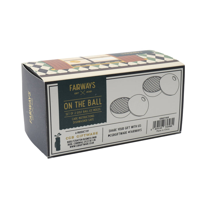 Fairways Set of 2 Golf Ball Ice Moulds In Gift Box