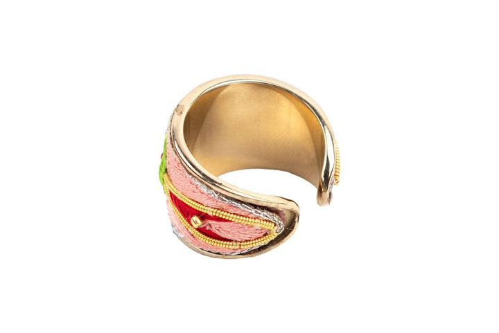 Nahua Hand Embroided Silk Ring