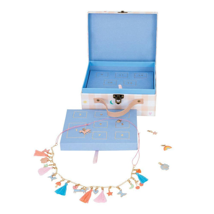 Children's advent calendar with enamel chamrs for a necklace