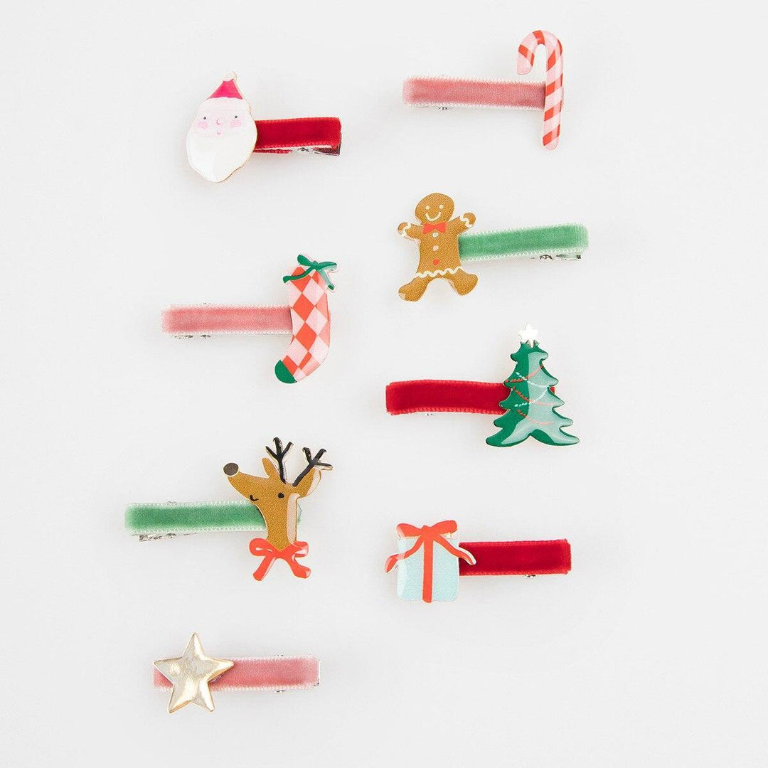 Set of christmas hair clips for children