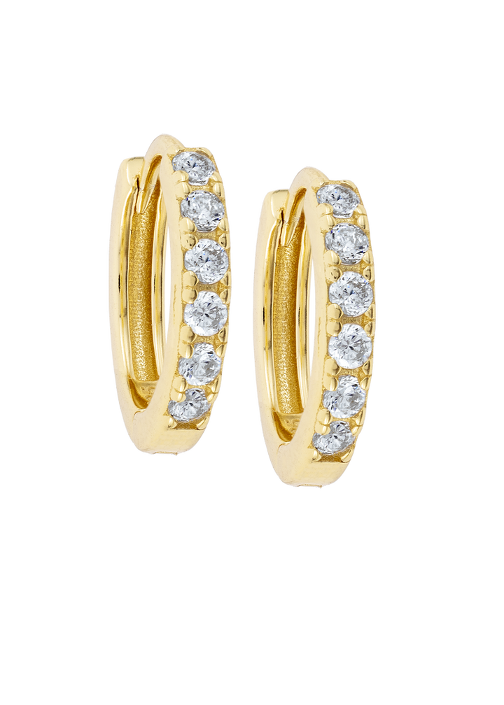 Midi White Zirconia Hoops