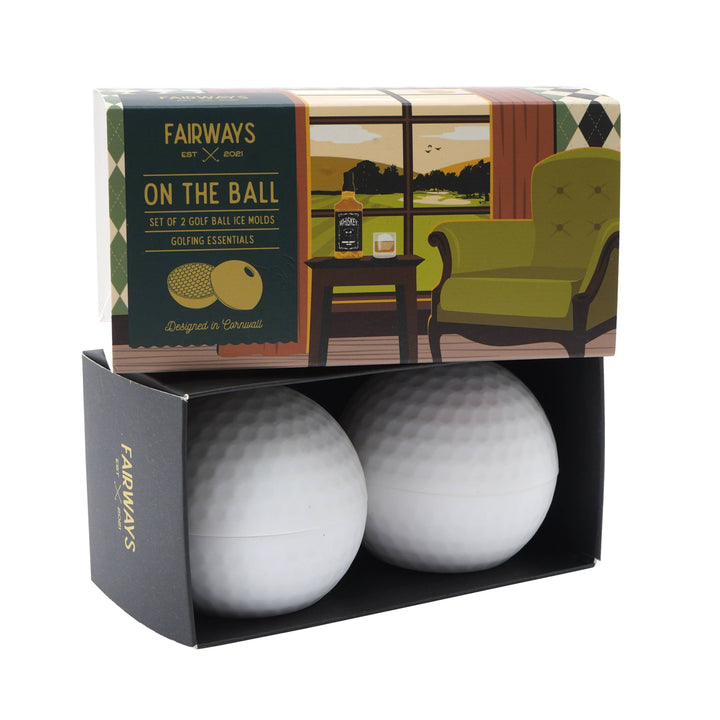 Fairways Set of 2 Golf Ball Ice Moulds In Gift Box