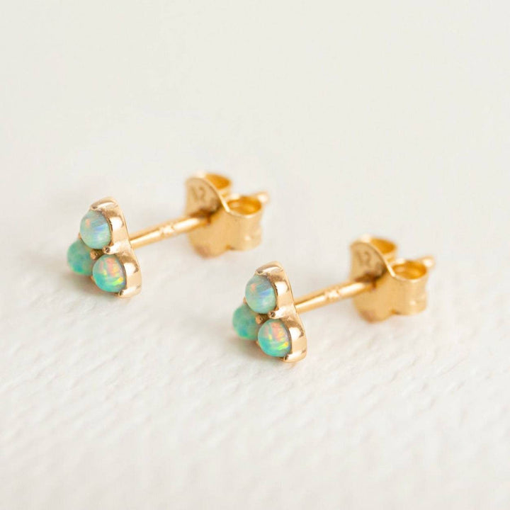 Mini Moon Yellow Opal Gold Vermeil Stud Earrings