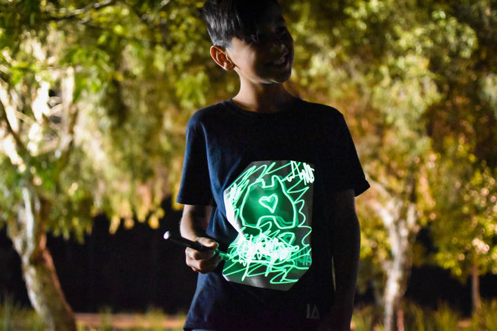 Kids Interactive Glow T-Shirt - Black