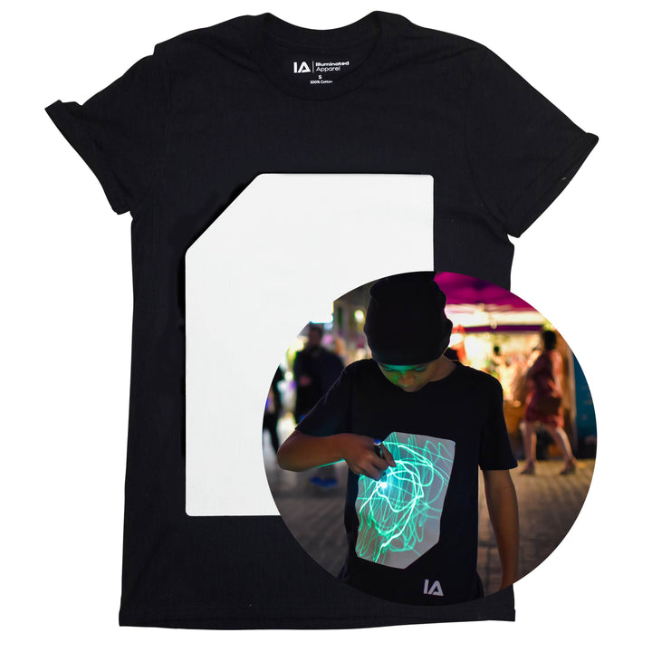 Kids Interactive Glow T-Shirt - Black