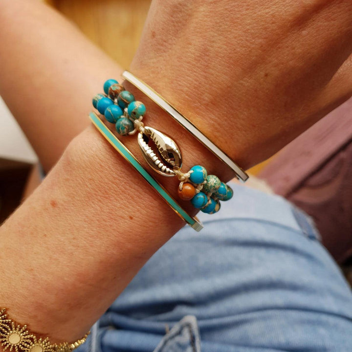 gold and email coloured bangle