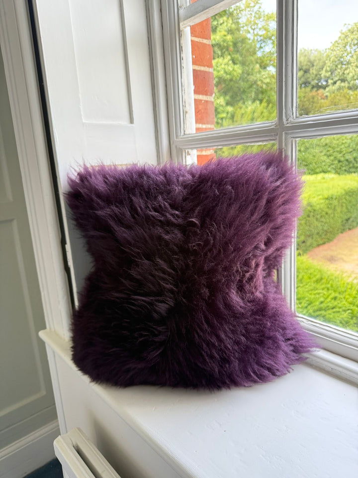 Coloured Sheepskin Double Faced Cushion