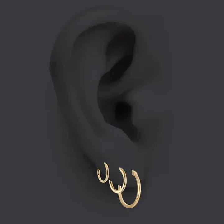 Midi White Zirconia Hoops