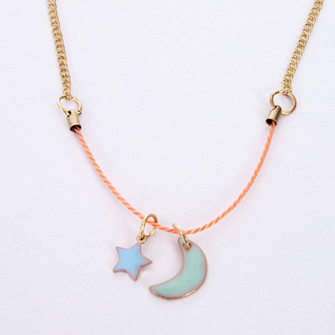 Enamel Moon & Star necklace