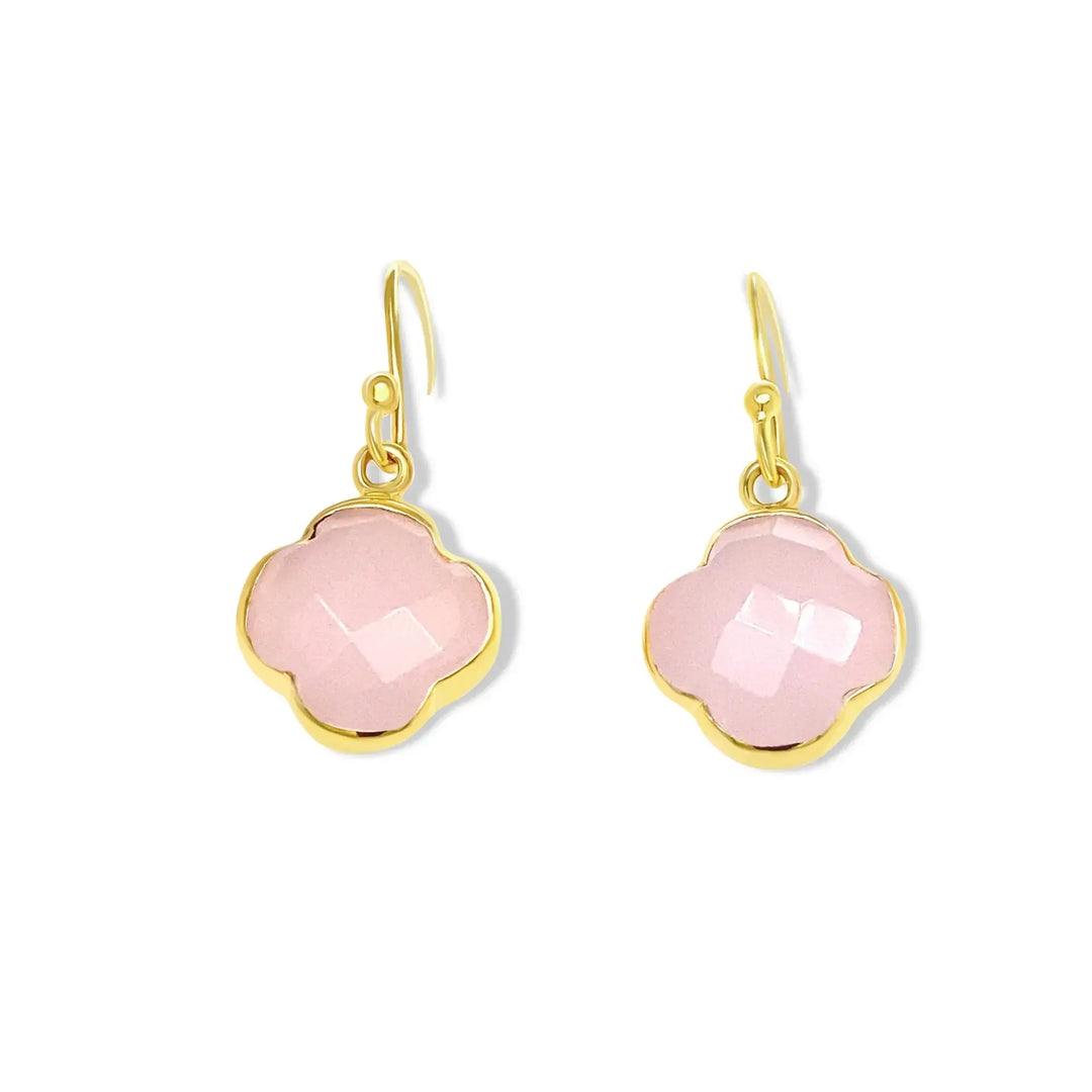 Four Leaf Clover Earrings in Pink