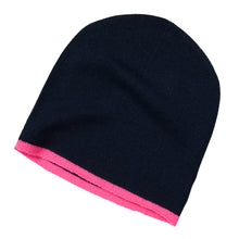 Load image into Gallery viewer, Cashmere Beanie Navy &amp; Pink)