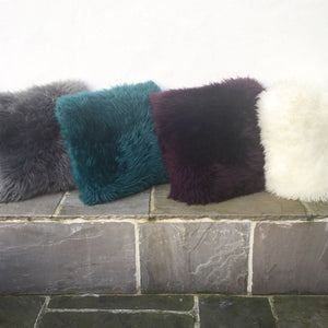 Coloured Sheepskin Double Faced Cushion