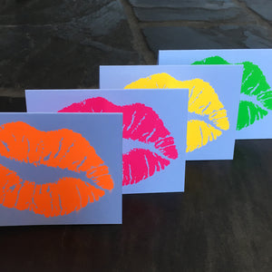 Neon Lips Greeting Cards (Pack of 8)