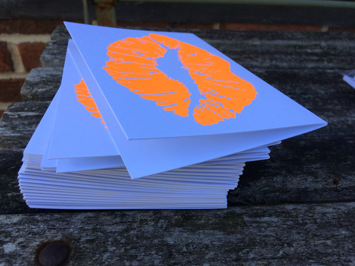 Neon Lips Greeting Cards (Pack of 8)