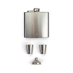 Stainless Steel Flask and Shotglass Set by Society