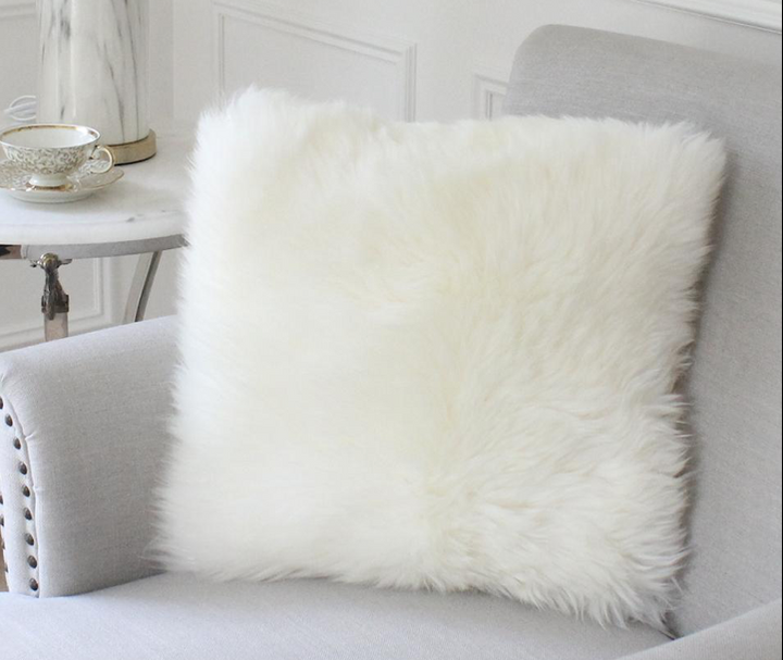 Coloured Sheepskin Double Faced Cushion