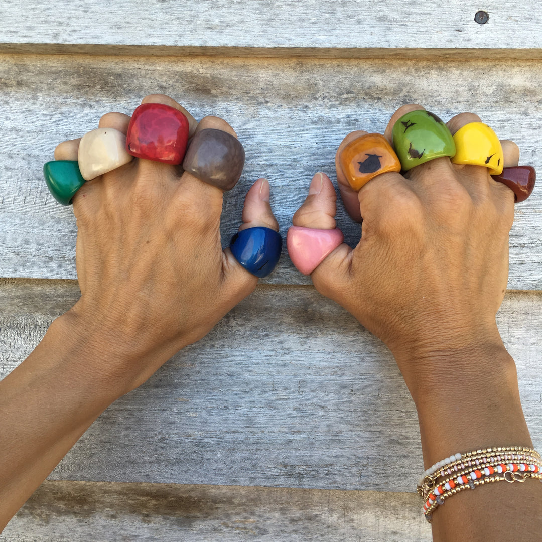 Tagua Rings handcrafted from tagua nuts