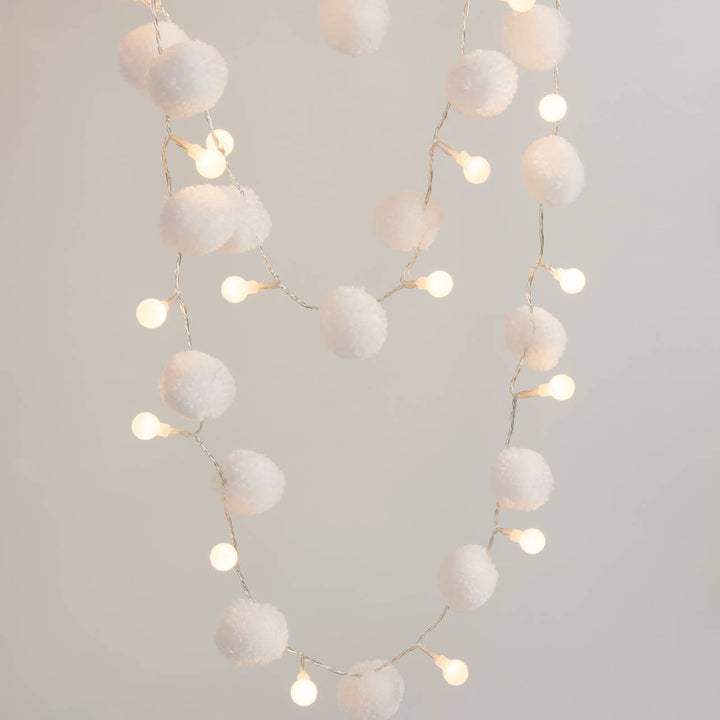 Pom pom Light Chain, White