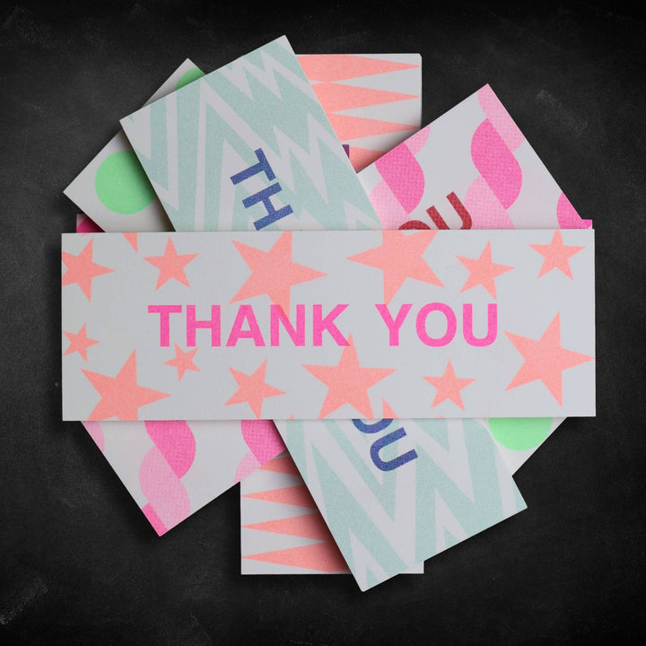 Skinny thank you Notecard Pack - pink stripe