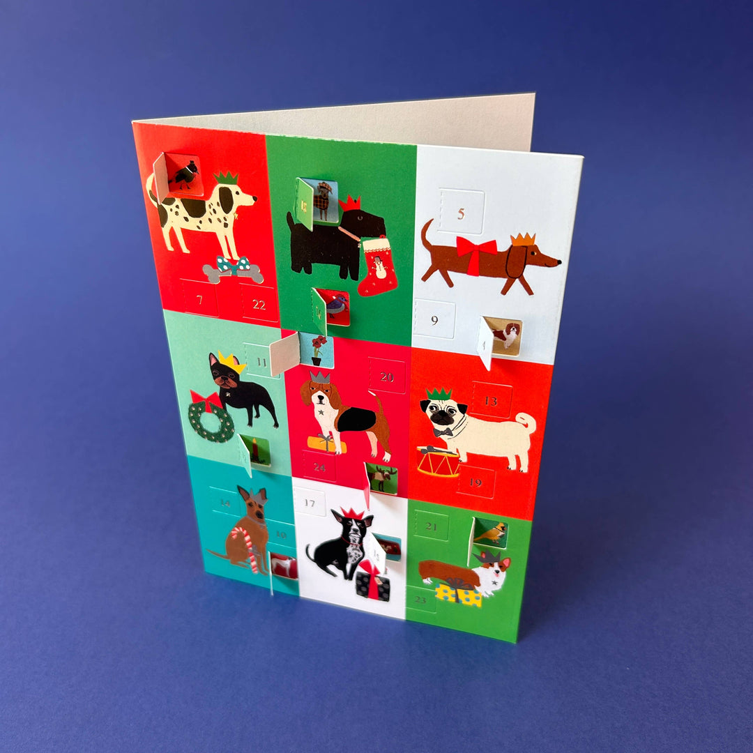 Festive Dog Advent Calendar Christmas Card - ACC 113