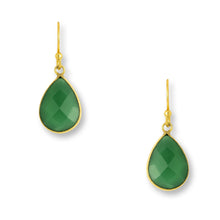 Load image into Gallery viewer, Ava Green Onyx Teardrop Earrings