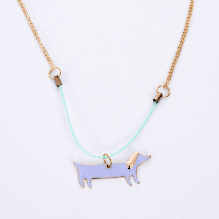 Enamel Dachshund necklace