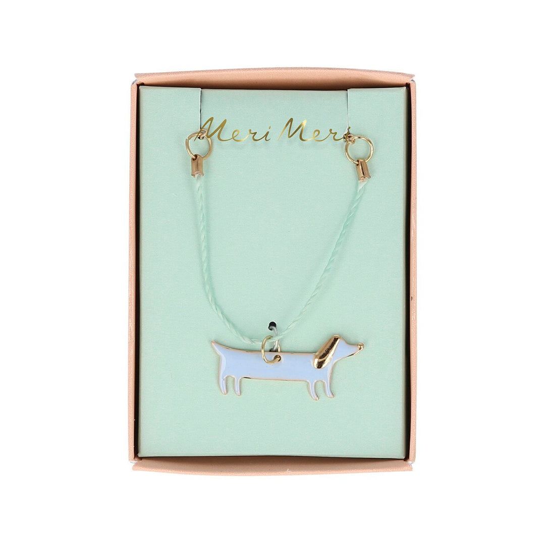 Enamel Dachshund necklace