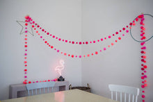 Load image into Gallery viewer, Flamingo Pink Pom Pom Garland