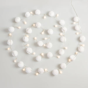 Pom pom Light Chain, White