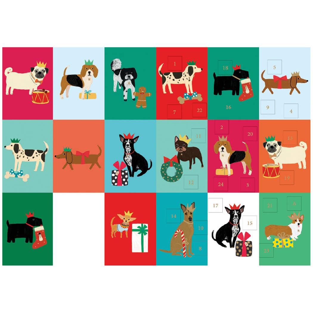 Festive Dog Advent Calendar Christmas Card - ACC 113
