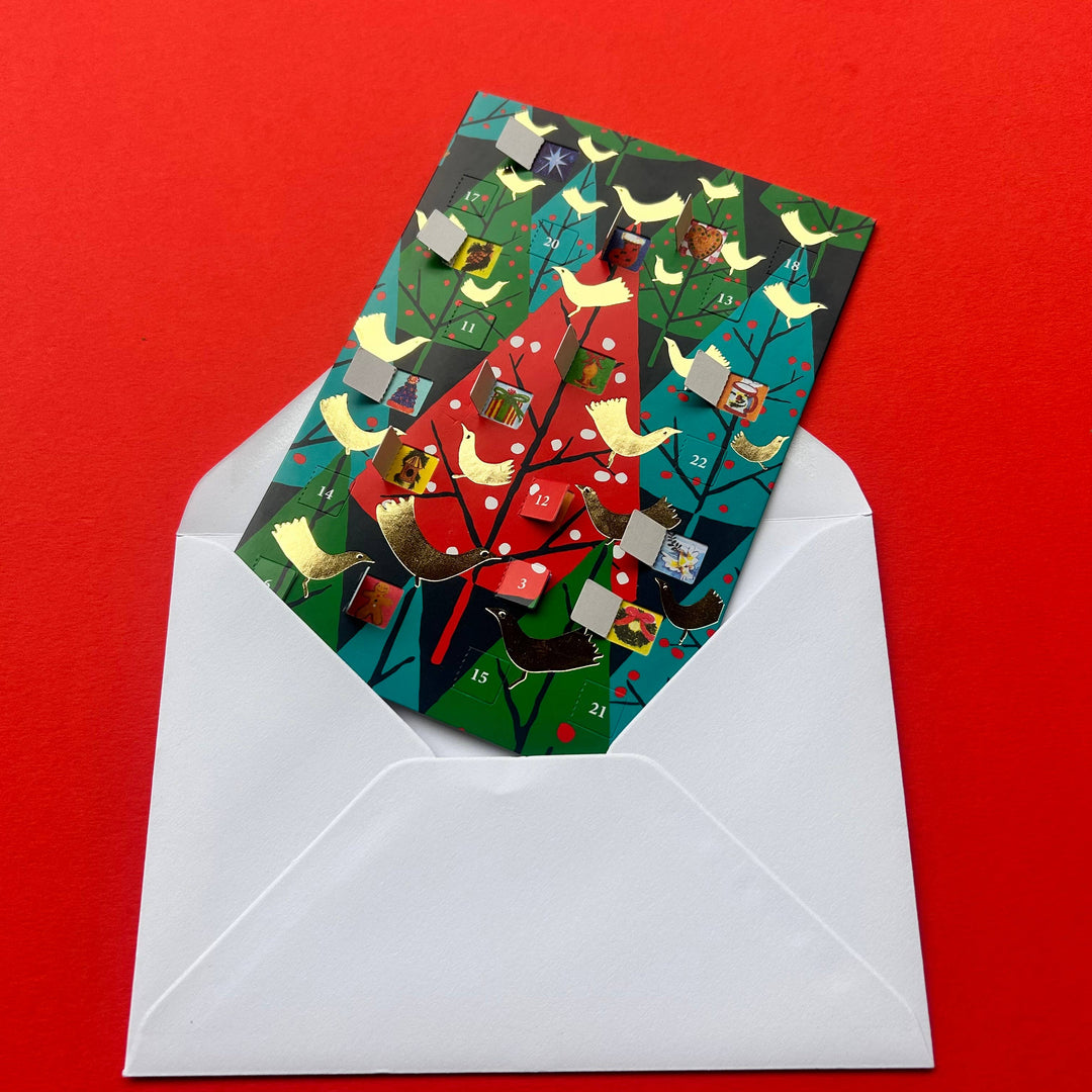 Brilliant Birds Gold Foil Advent Calendar Card - ACC 107