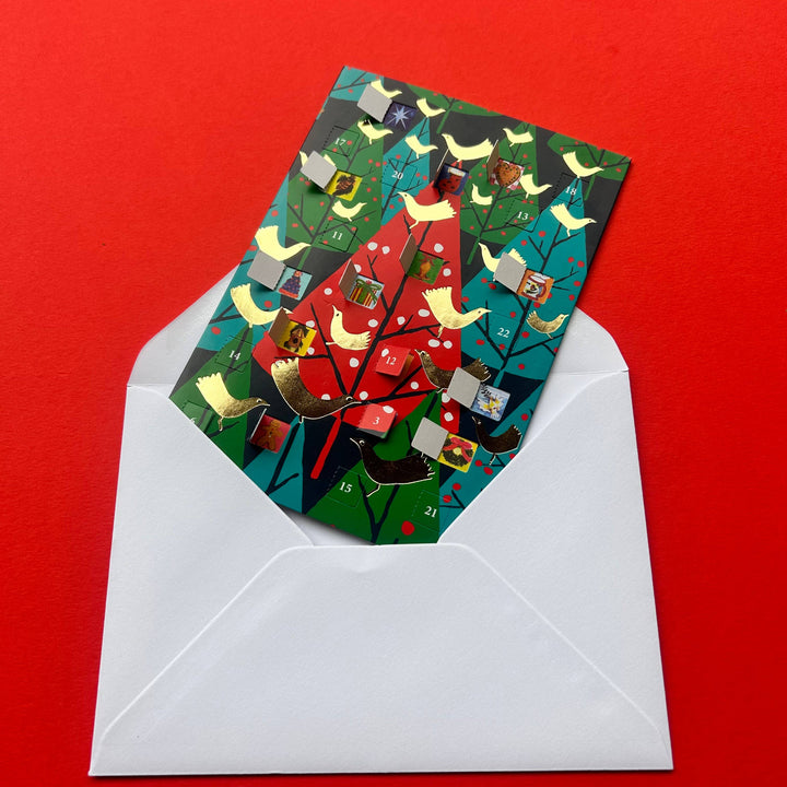 Brilliant Birds Gold Foil Advent Calendar Card - ACC 107