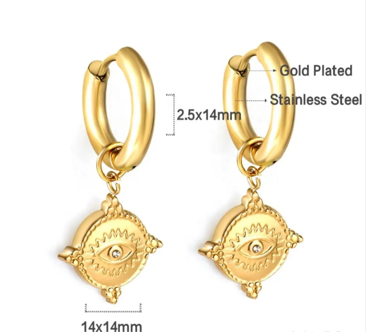 Boho Mini Pendant Huggie Earrings