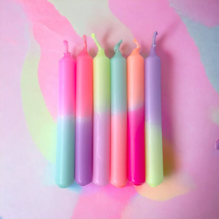 Dip Dye Confetti Light Hibiscus candles