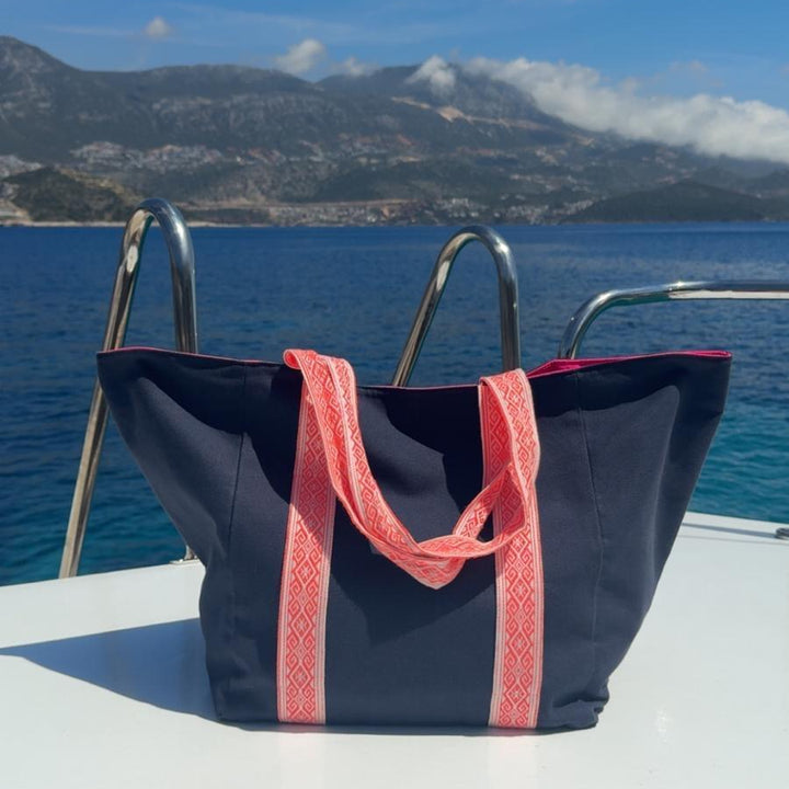 LARGE NAVY TOTE BAG
