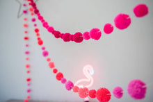 Load image into Gallery viewer, Flamingo Pink Pom Pom Garland