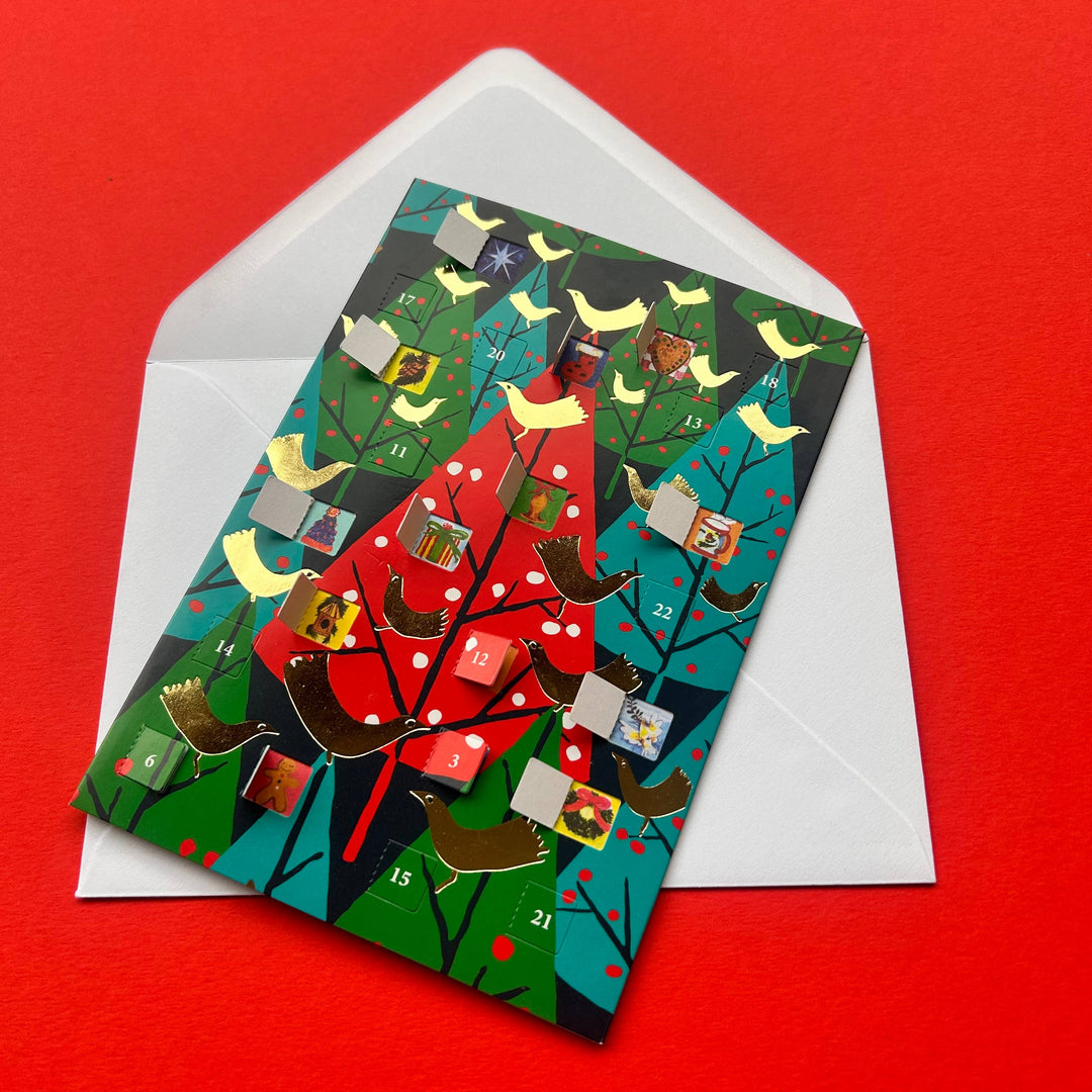 Brilliant Birds Gold Foil Advent Calendar Card - ACC 107