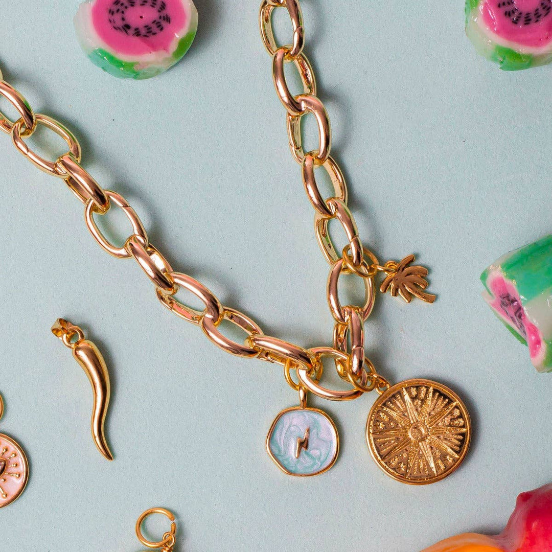 Aqua Coin Charm