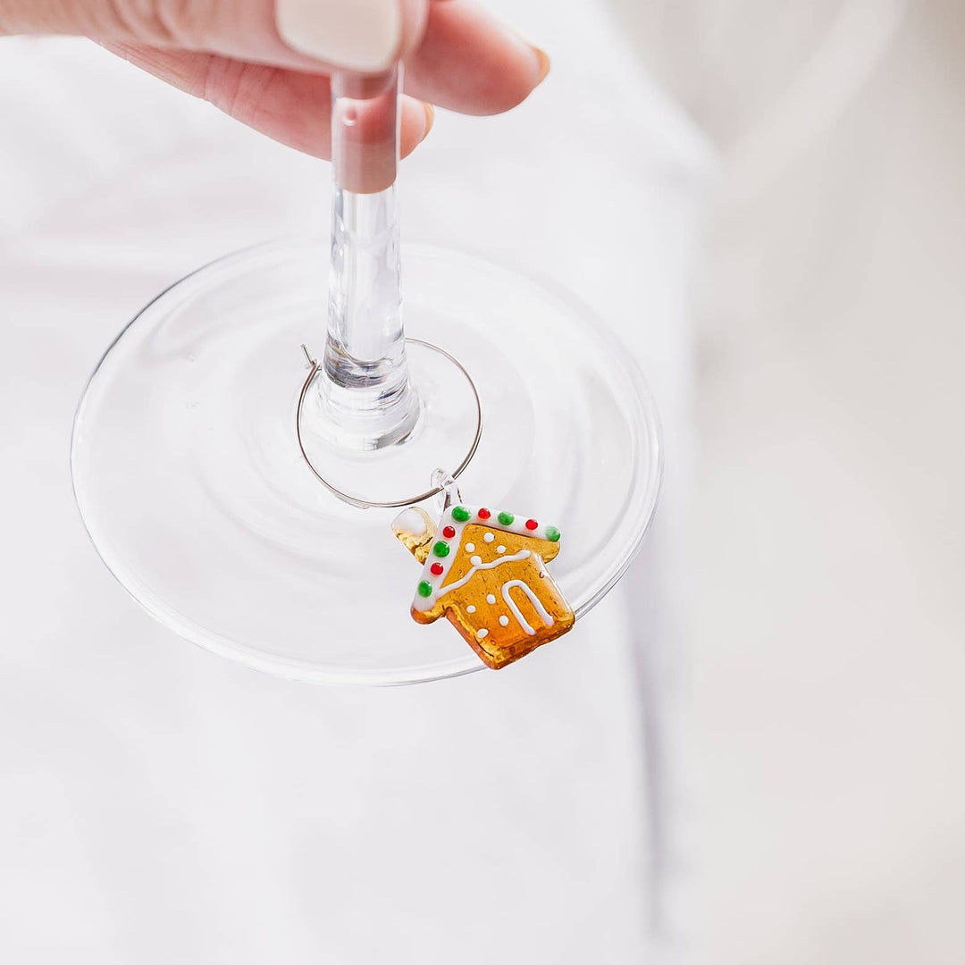 Christmas Festive Glass Wine Charms (Set of 6)