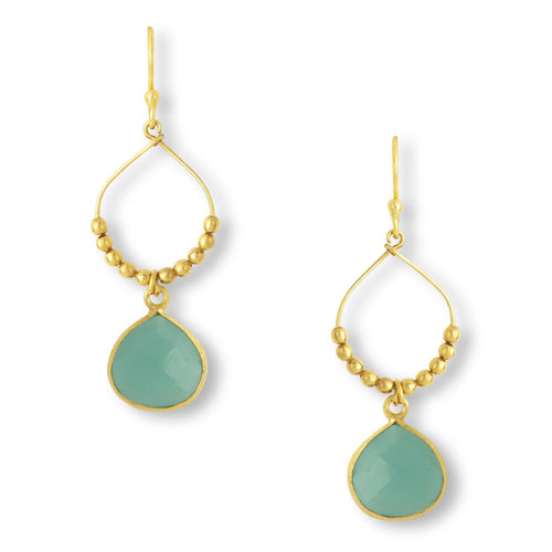 Bay Reef Aqua Chalcedony Earrings