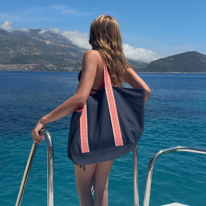 LARGE NAVY TOTE BAG