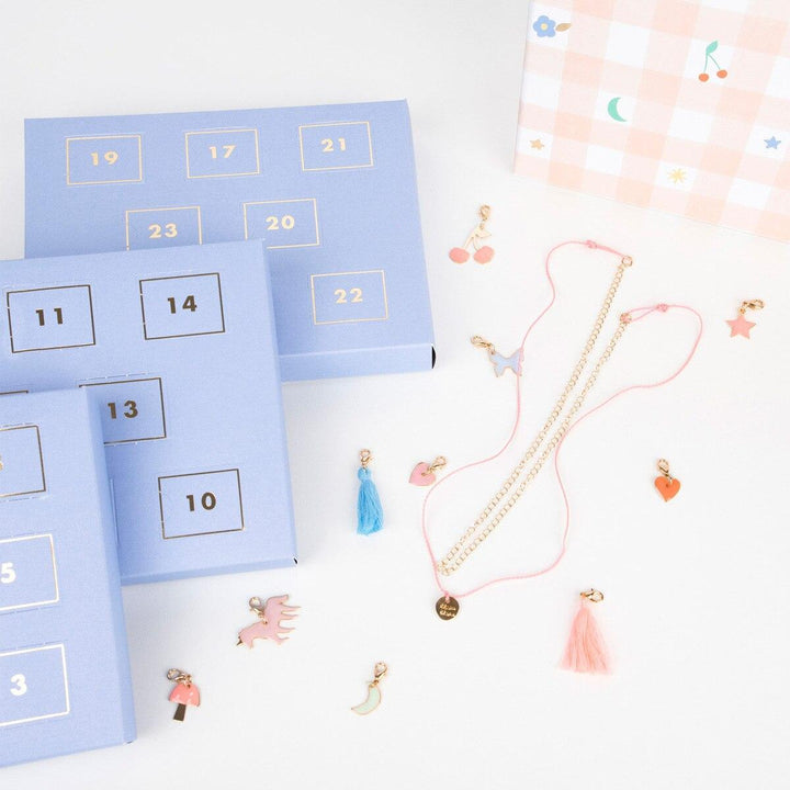 Children's advent calendar with enamel chamrs for a bracelet