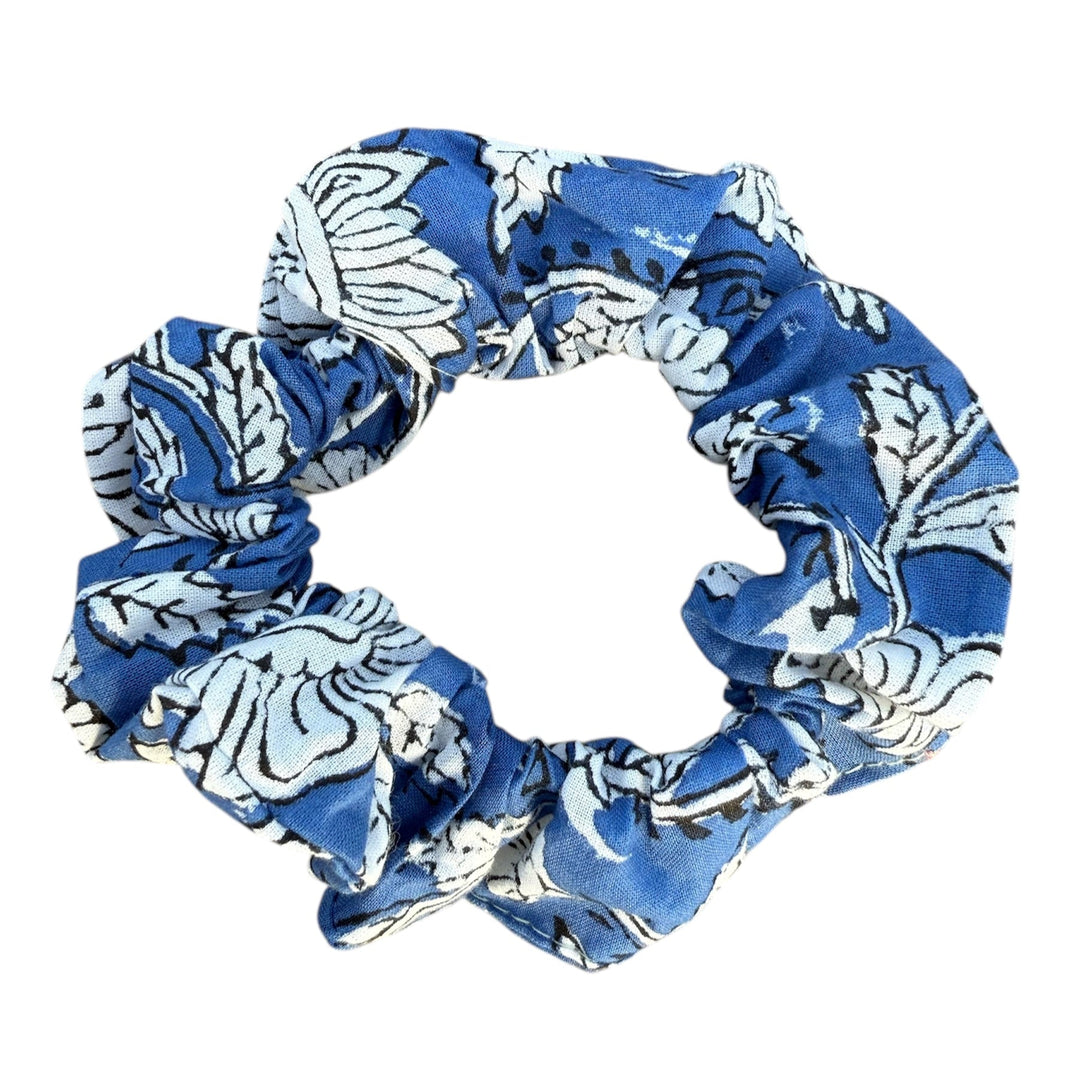 Handblock printed cotton scrunchies