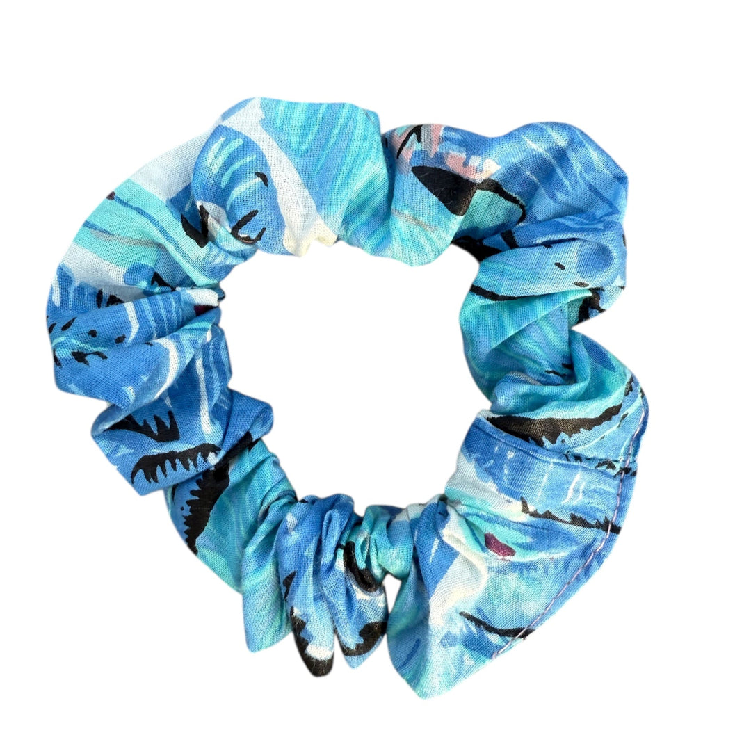 Handblock printed cotton scrunchies