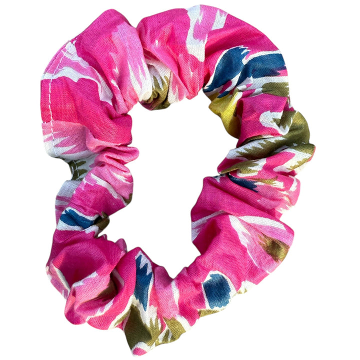 Handblock printed cotton scrunchies